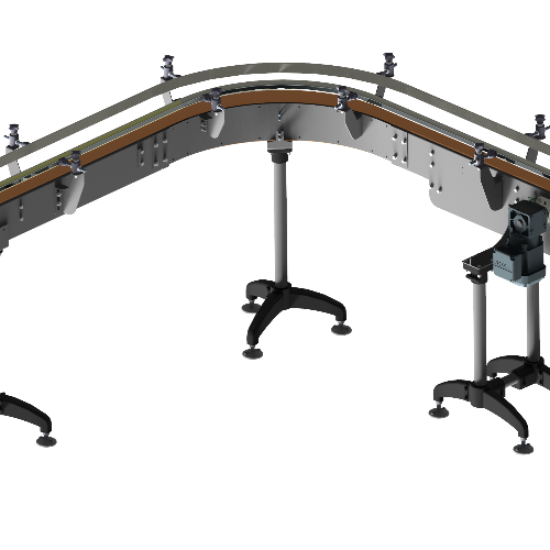 90° curved slat band chain conveyor