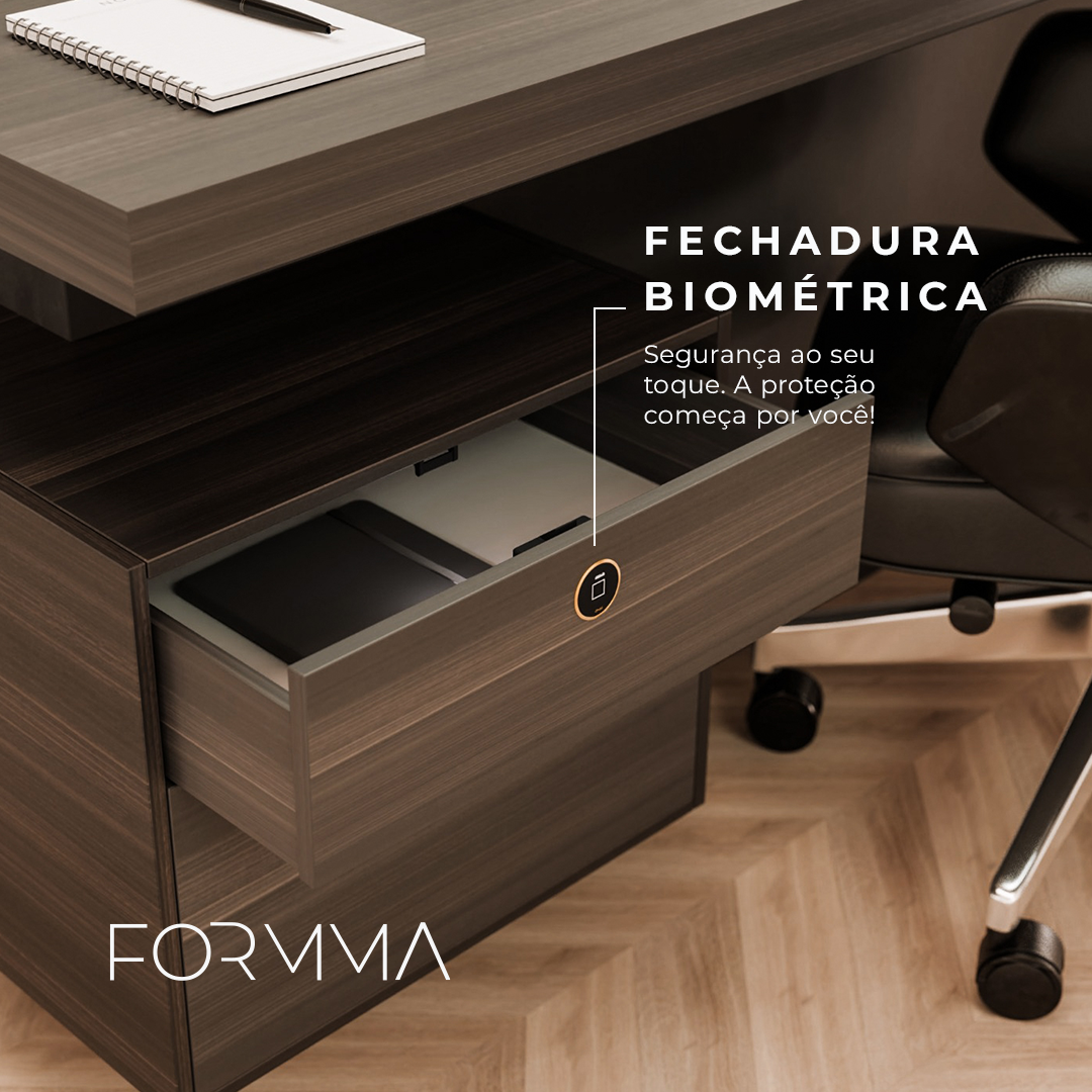 Fechadura biométrica Slim para gavetas