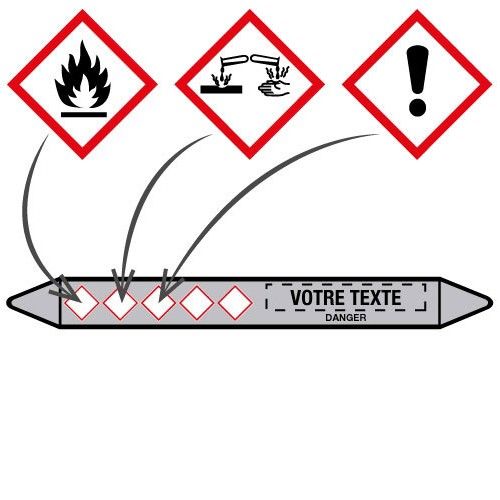 Marqueurs de tuyauteries CLP personnalisés en ligne