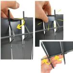 Aluminium blackout slats for rigid mesh