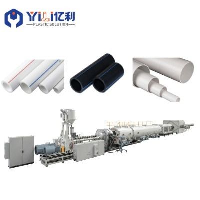 Plastic pipe extrusion line