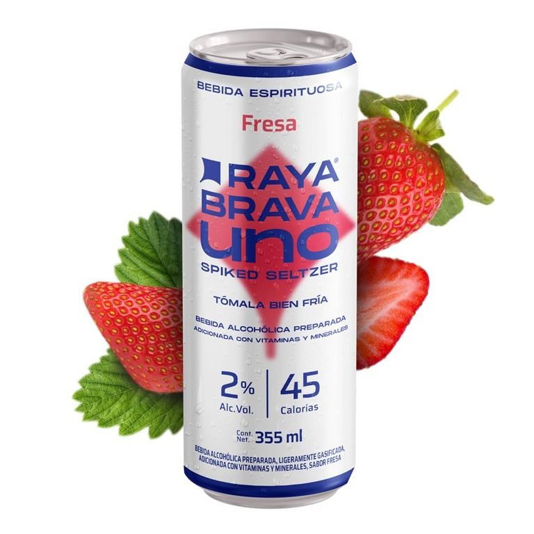 Raya Brava UNO sabor Fresa con 2% Alc + Vitaminas + Minerales