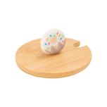 Tampa de Bambu Com Puxador donut Para Caneca