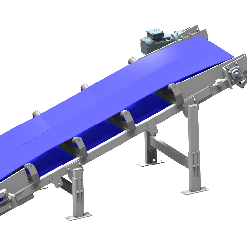 Straight trough belt conveyor