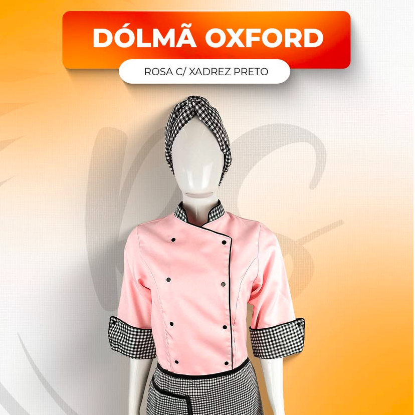 Dólmã Oxford - Rosa c/ Xadrez Preto