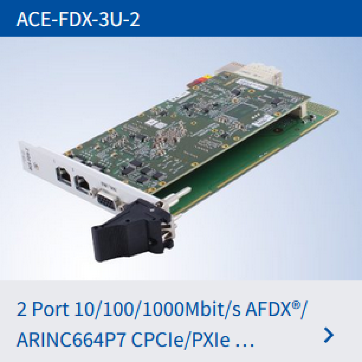 AFDX®/ARINC664P7 Module: ACE-FDX-3U-2