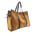 Natural soft Suede with leather handle work
