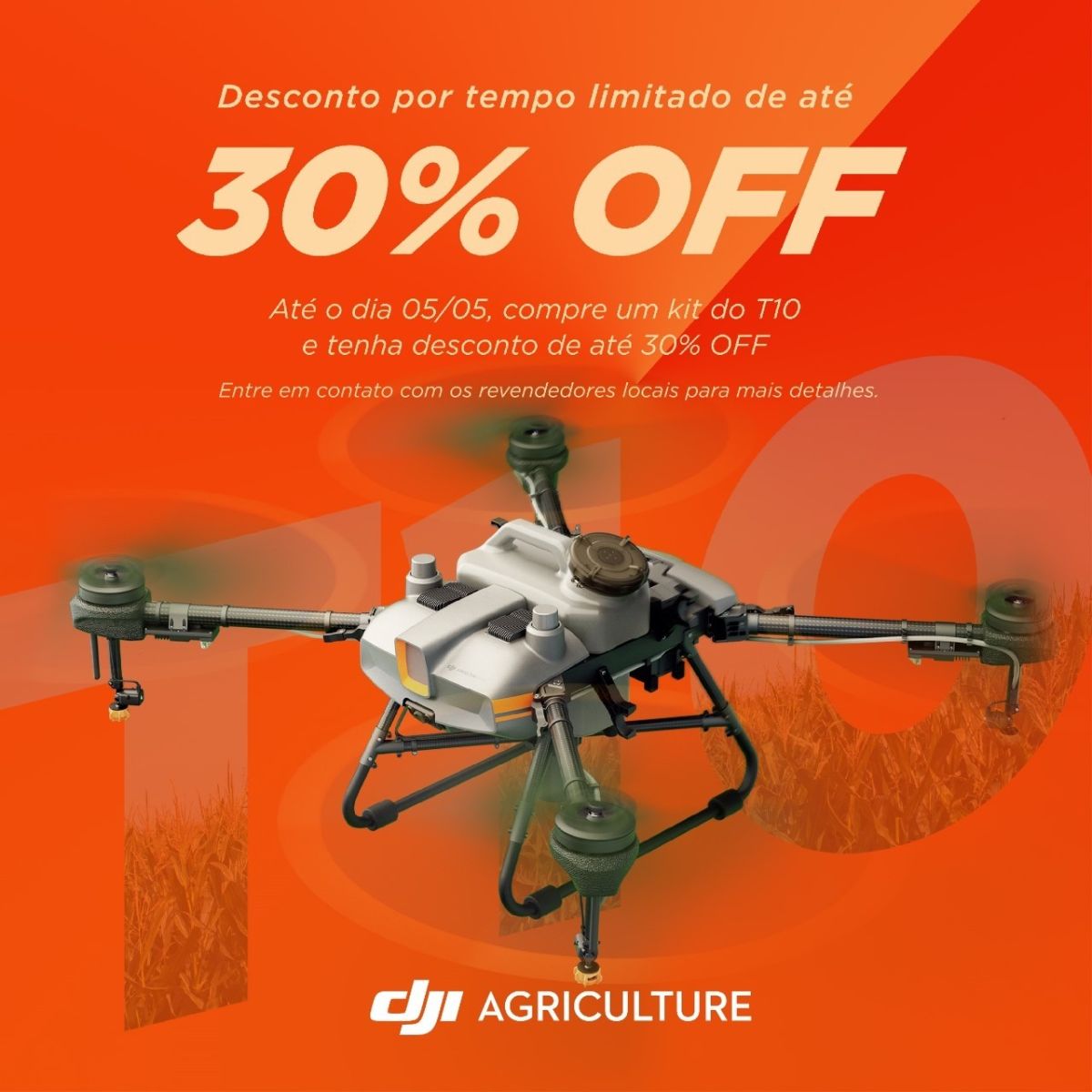 Promoção DJI Agras T10 com desconto de 30%