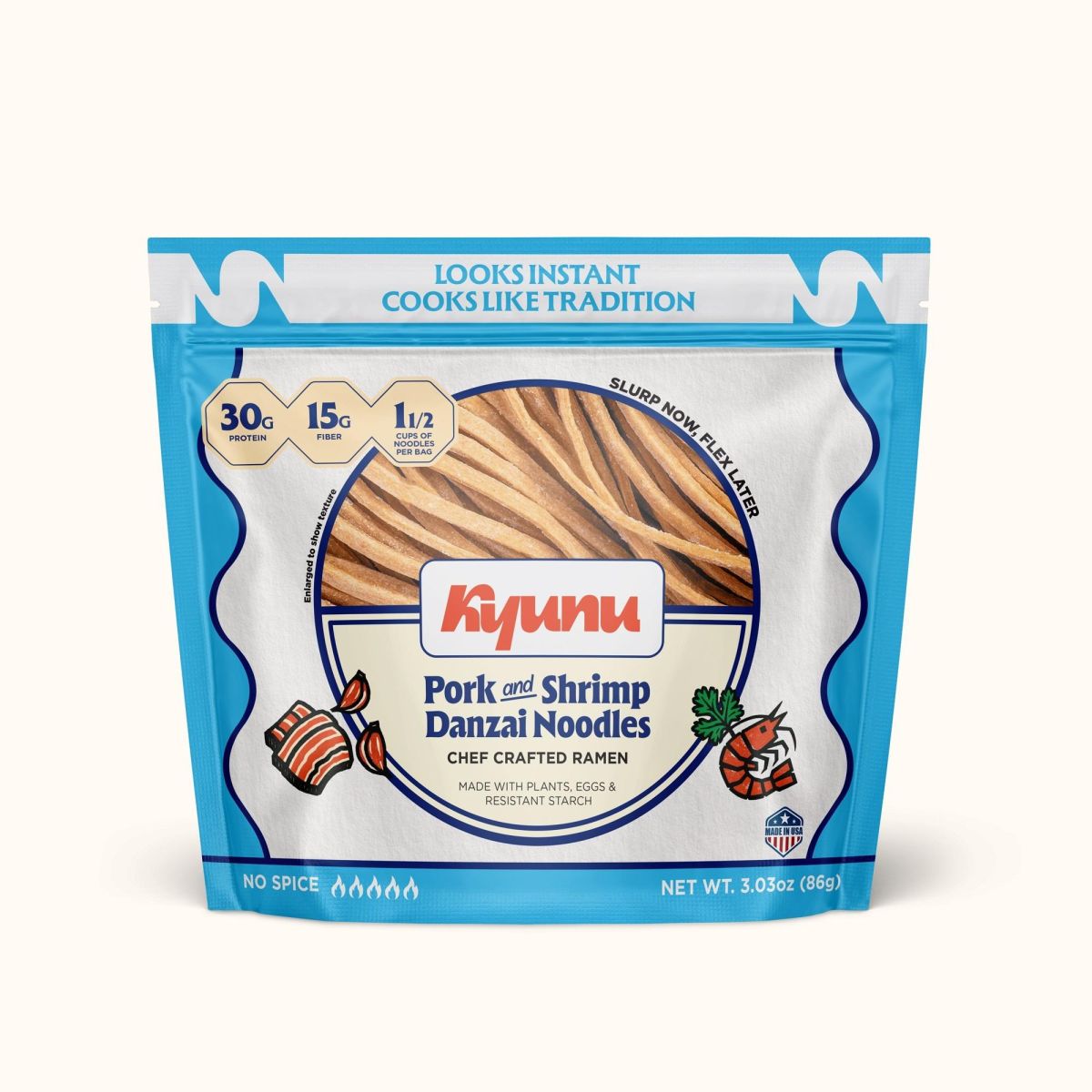 KYUNU Chef Crafted Ramen, Taiwanese Pork & Shrimp Danzai