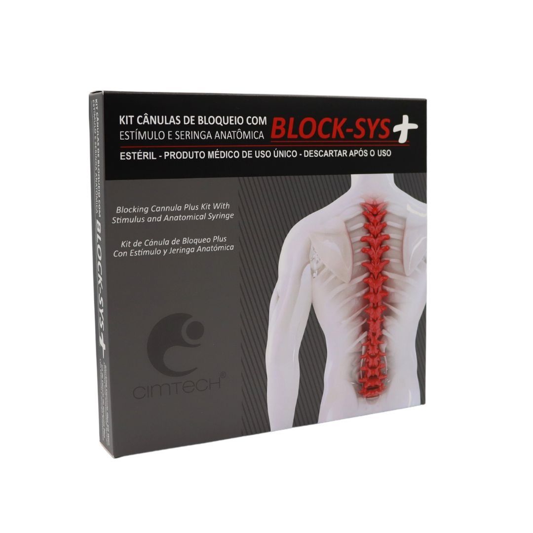 KIT CÂNULAS DE BLOQUEIO COM ESTÍMULO E SERINGA ANATÔMICA - BLOCK-SYS+