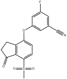 3-fluoro-5-((7-(methylsulfonyl)-1-oxo-2,3-dihydro-1H-inden-4-yl)oxy)benzonitrile