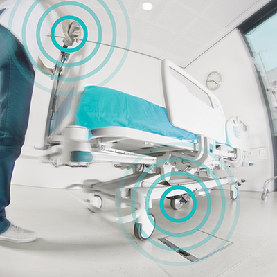 Esense electric drive wheel (as built-in system for hospital beds and stretchers)