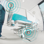 Esense electric drive wheel (as built-in system for hospital beds and stretchers)