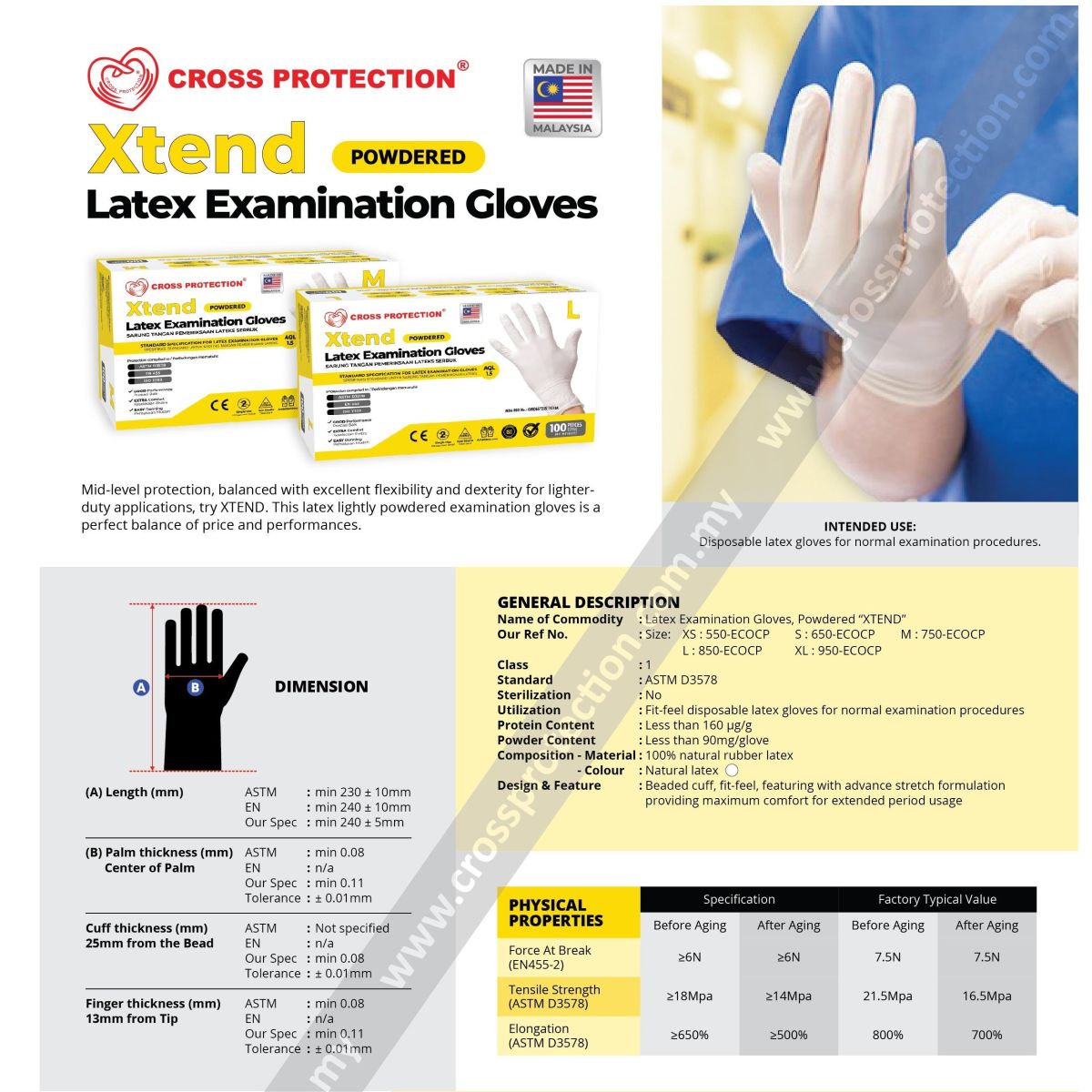 LATEX POWDERED GLOVES