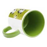 Canecas de Cerâmica Branca Para Sublimação Com Interior/Alça Verde Light de 325ml