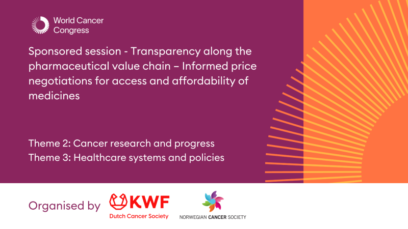 Sponsored session - Transparency along the pharmaceutical value chain – Informed price negotiations for access and affordability of medicines
