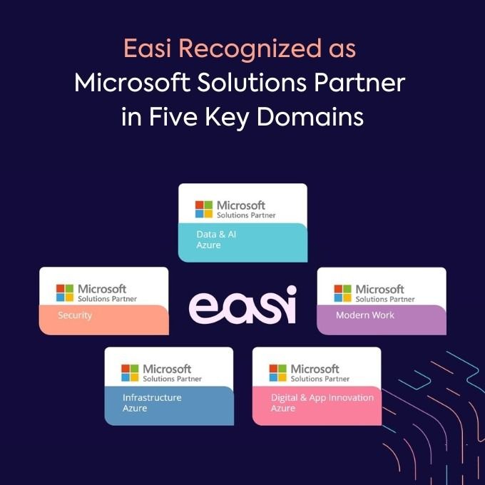 Easi Recognized as Microsoft Solutions Partner in 5 Key Domains