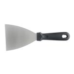 Espátula Raspadora 24 x 12cm Profissional em Aço Inox c/ Cabo em Polipropileno Preto Weck