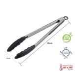 Pegador Inox C/ Ponta Em Silicone Preto 30cm