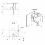 Dobradiça Interna em Inox com Abertura de 90°