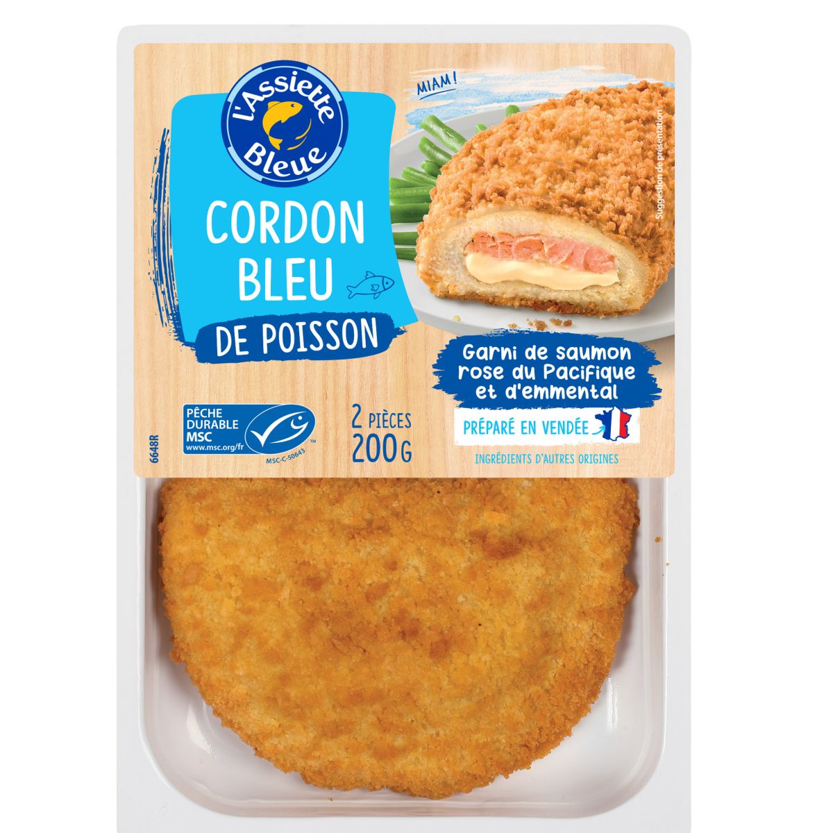 Fish cordon bleu, chilled
