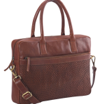 GB-0625-37 :: Soft ladies briefcase with woven panel in front pocket, size 30cm x 40cm x 10cm