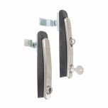 Fecho Escamoteável com Maçaneta em Inox 304 - Lingueta com Regulagem e Trava p/ Cadeado - Linha Ecoflex RFI