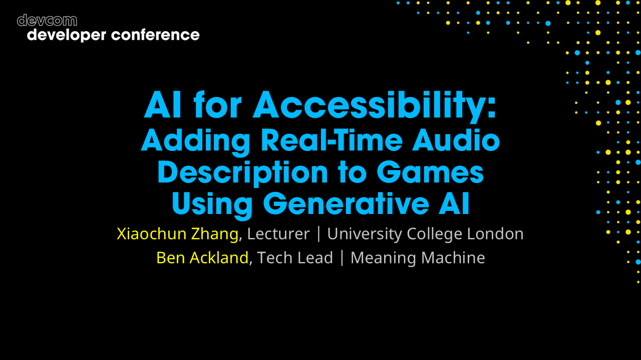 AI for Accessibility: Adding Real-Time Audio Description to Games Using Generative AI