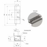 Dobradiça Interna Inox com Abertura de 120°