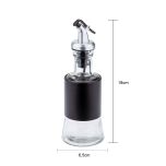 Galheteiro 200ml Corpo De Vidro E Aço Pintado Preto