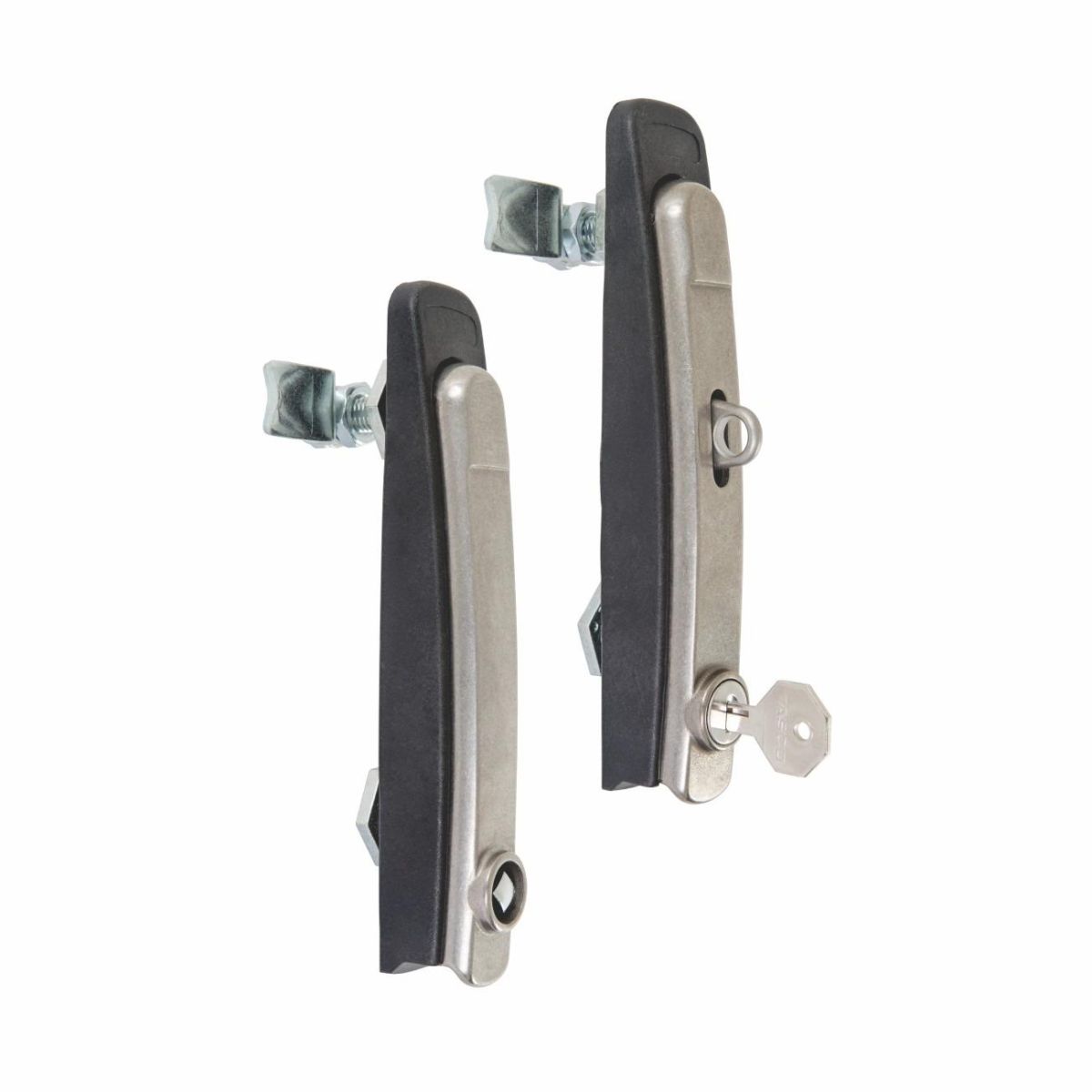 Fecho Escamoteável com Maçaneta em Inox 304 - Lingueta com Regulagem e Trava p/ Cadeado - Linha Ecoflex