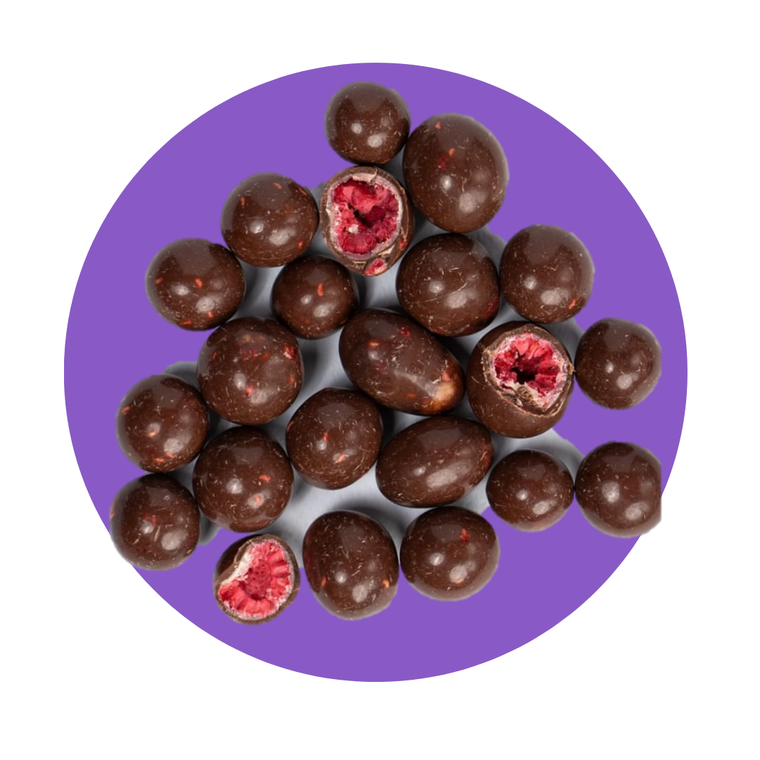 Freeze Dried Raspberries Dipped in Chocolate