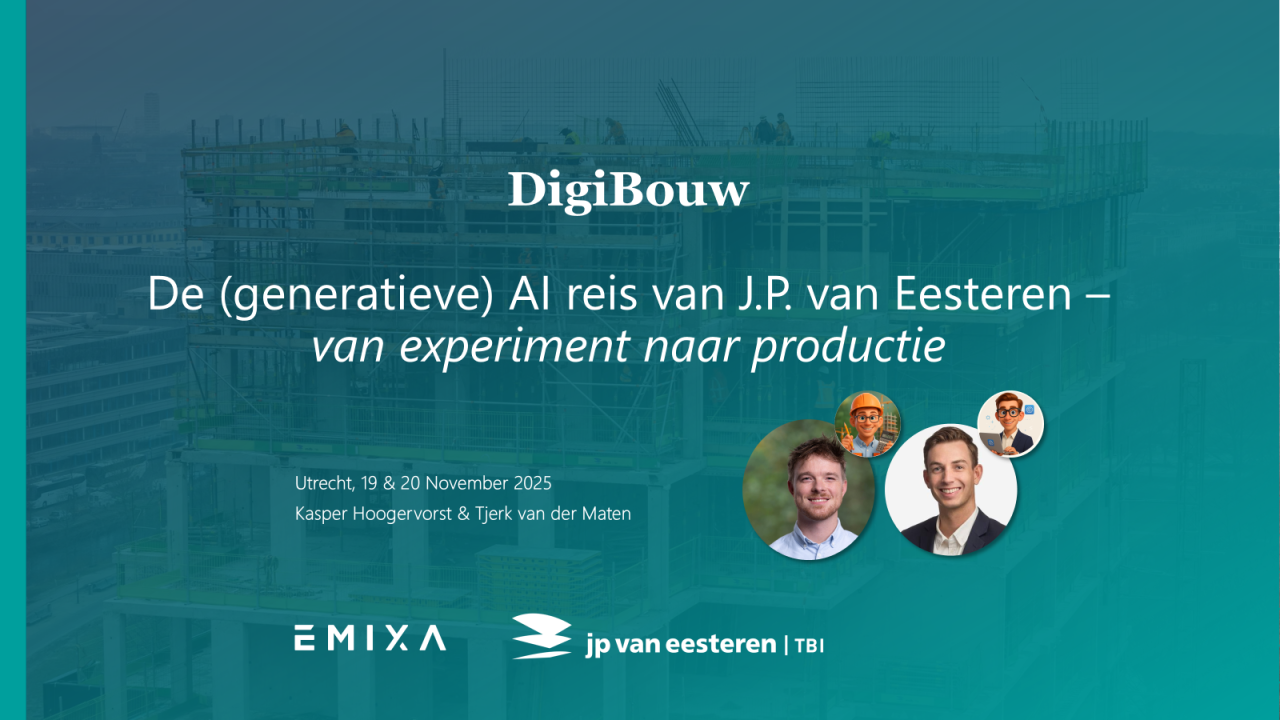 De (generatieve) AI reis van J.P. van Eesteren - van experiment naar productie met AI toepassingen in het tenderdocumentatie proces