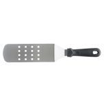 Espátula Perfurada Longa Curva Profissional em Aço Inox c/ Cabo em Polipropileno Preto 35,5 x 7cm WECK