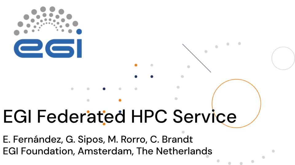EGI Federated HPC Service
