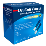 25 Tiras Reagentes Individualizadas para Teste de Glicemia On Call® Plus II