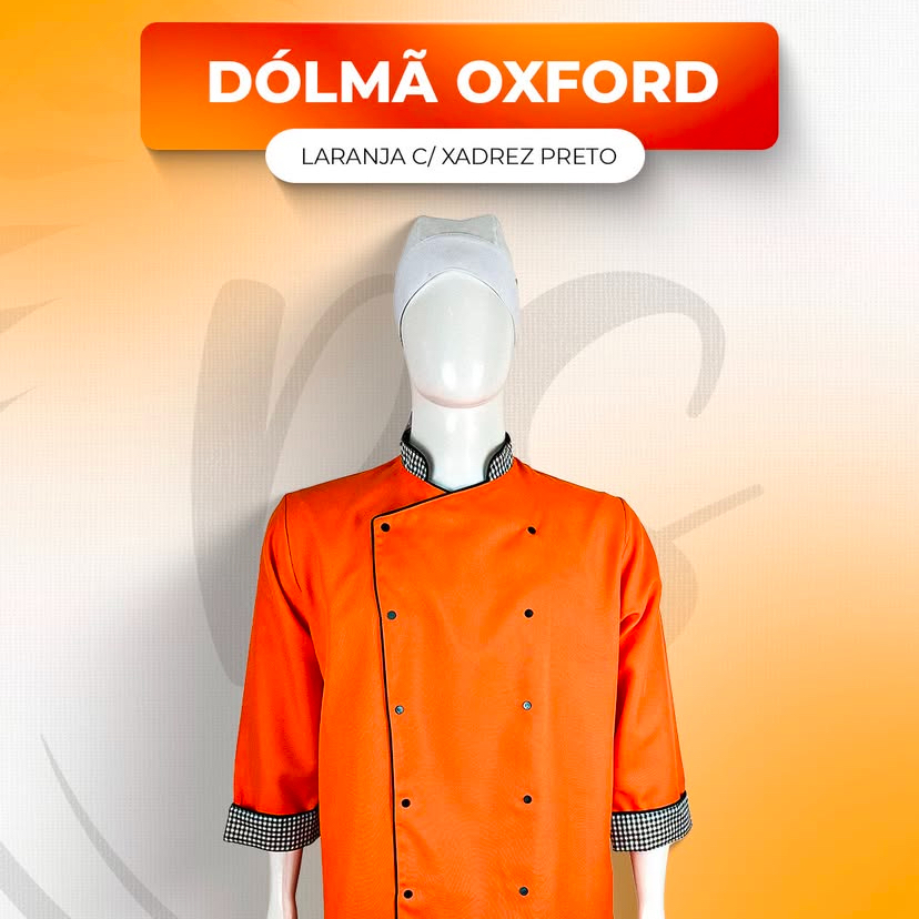 Dólmã Oxford - Laranja c/ Xadrez Preto