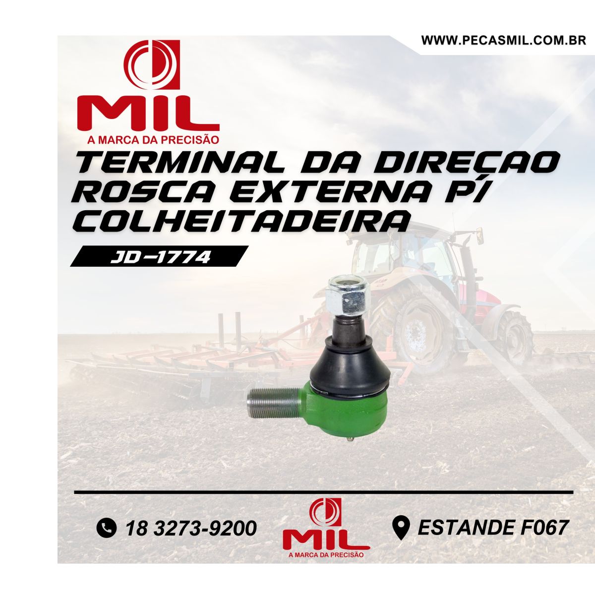 External Thread Steering Terminal for Sugarcane Harvester.