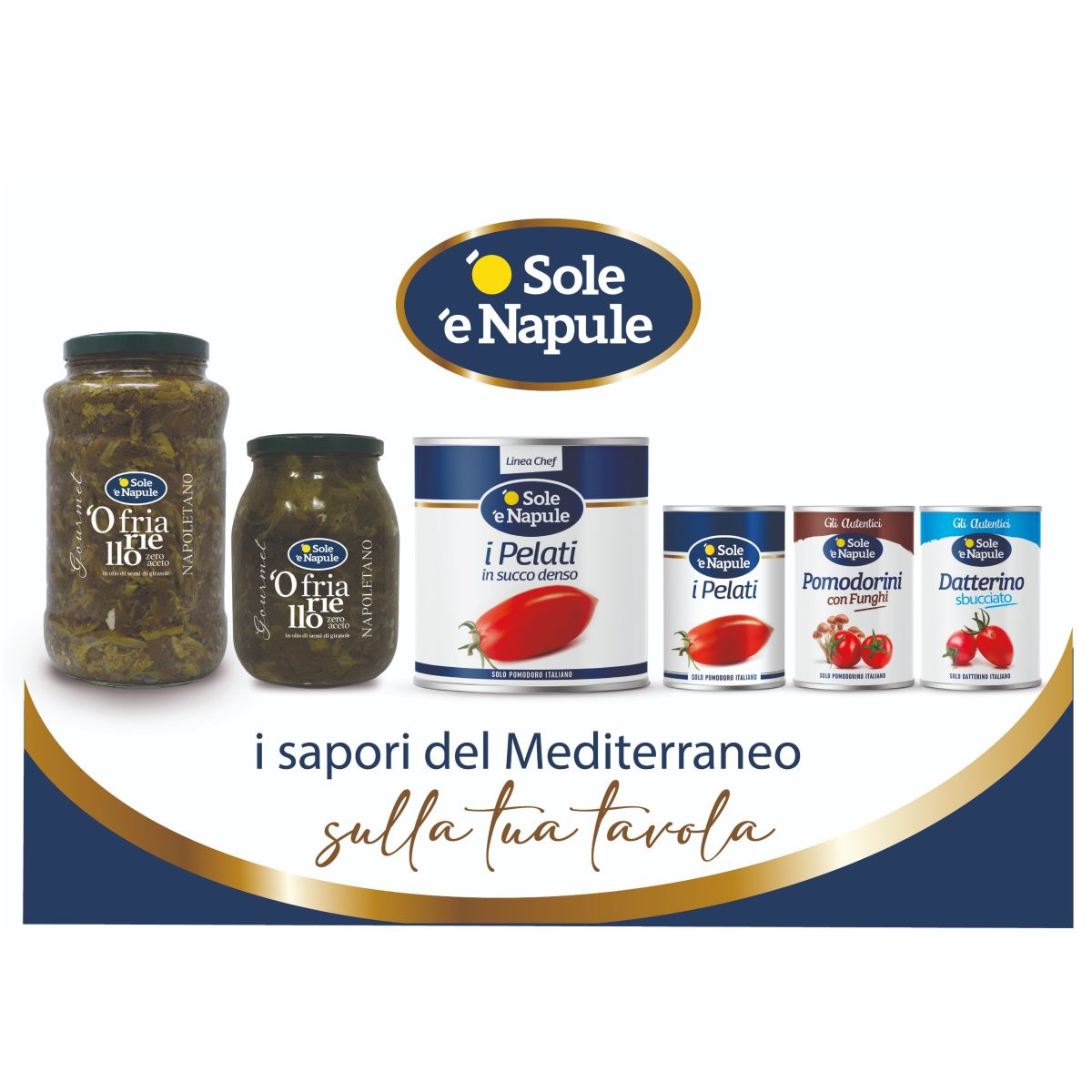 Tomates, cremes e legumes em conserva.