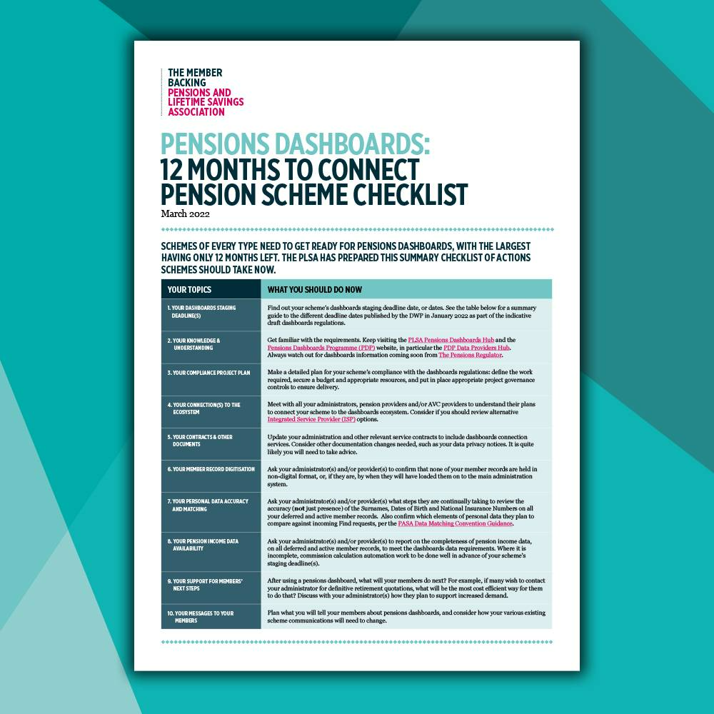 Pensions Dashboards: 12 Months to Connect Pension Scheme Checklist